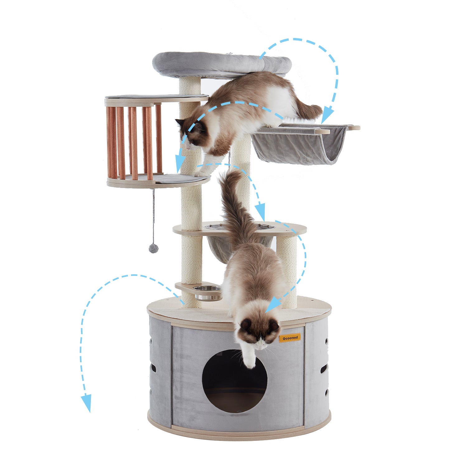 Cat tree clearance litter box